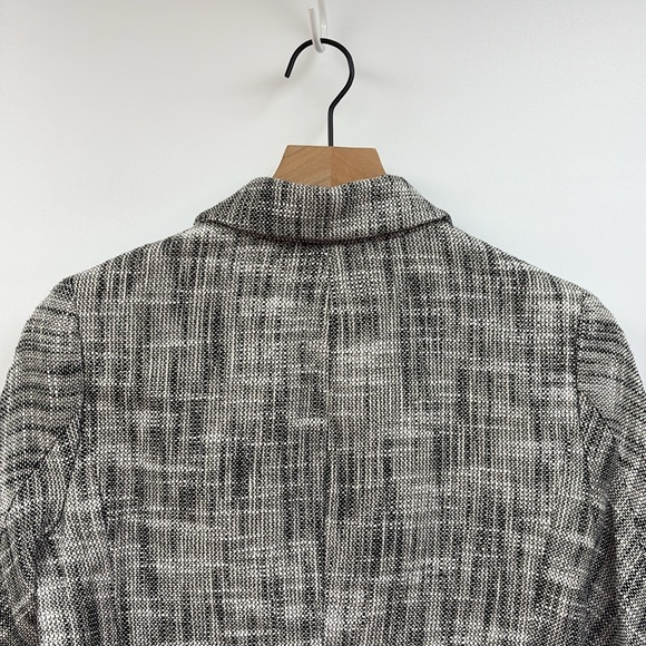 J. Crew Twee Waverly Tweed Plaid Single Breasted Blazer Jacket Retro Black 2 - Picture 5 of 7